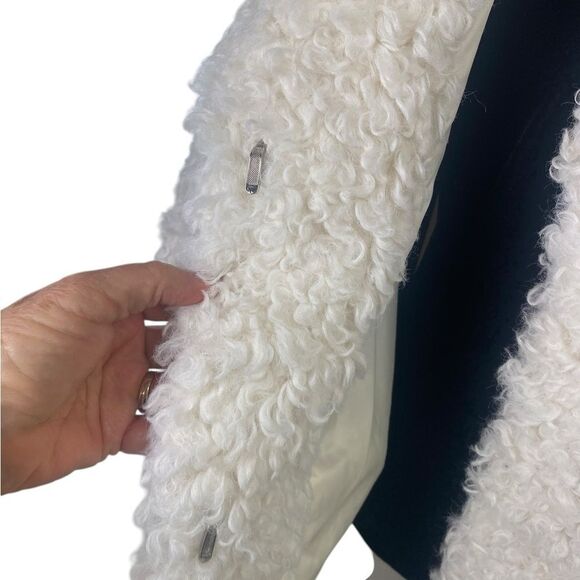 NEW Michael Kors L Faux Sherpa coat “ Fall 2024” medium length ivory - Picture 4 of 8